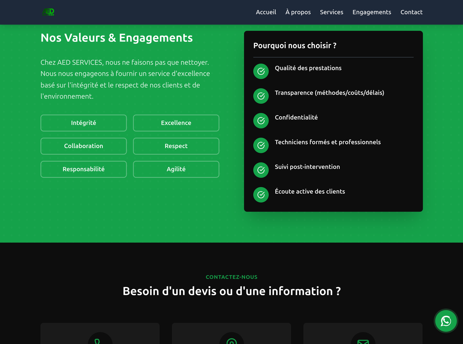 Screenshot 4 de AED Services - Site Professionnel de Nettoyage